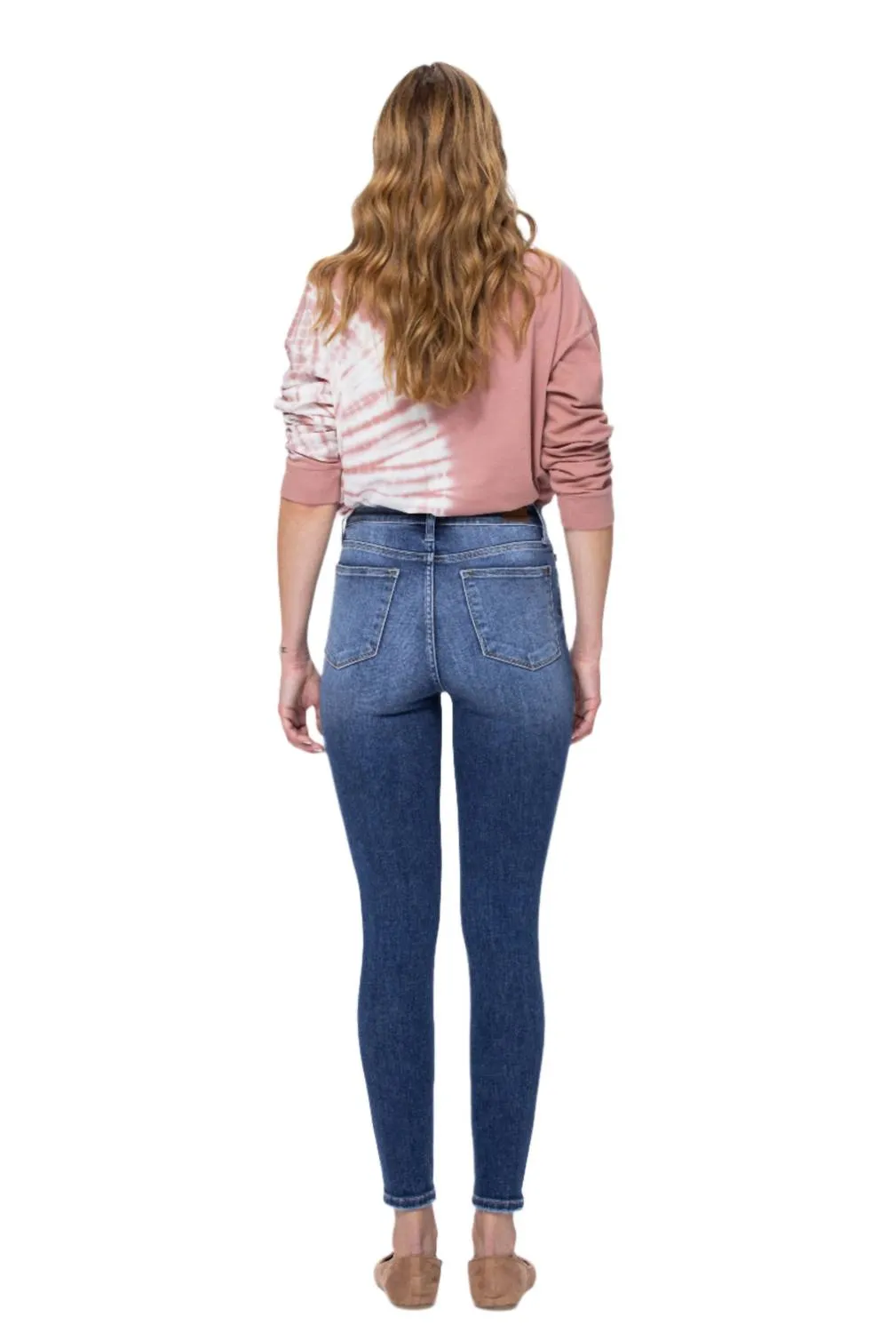 High Rise Skinny Jeans In Medium Blue