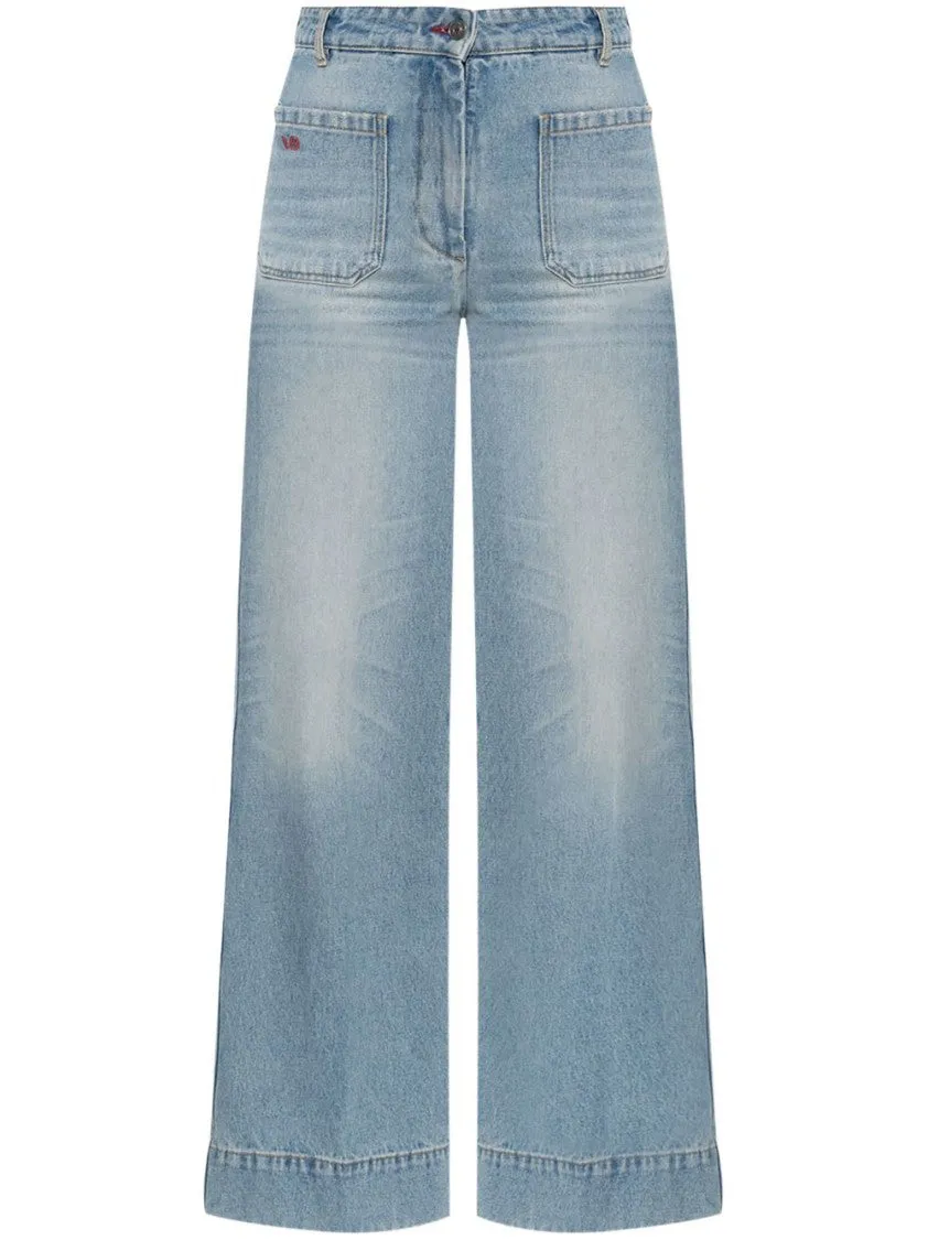 Indigo Blue High-Waisted Jeans