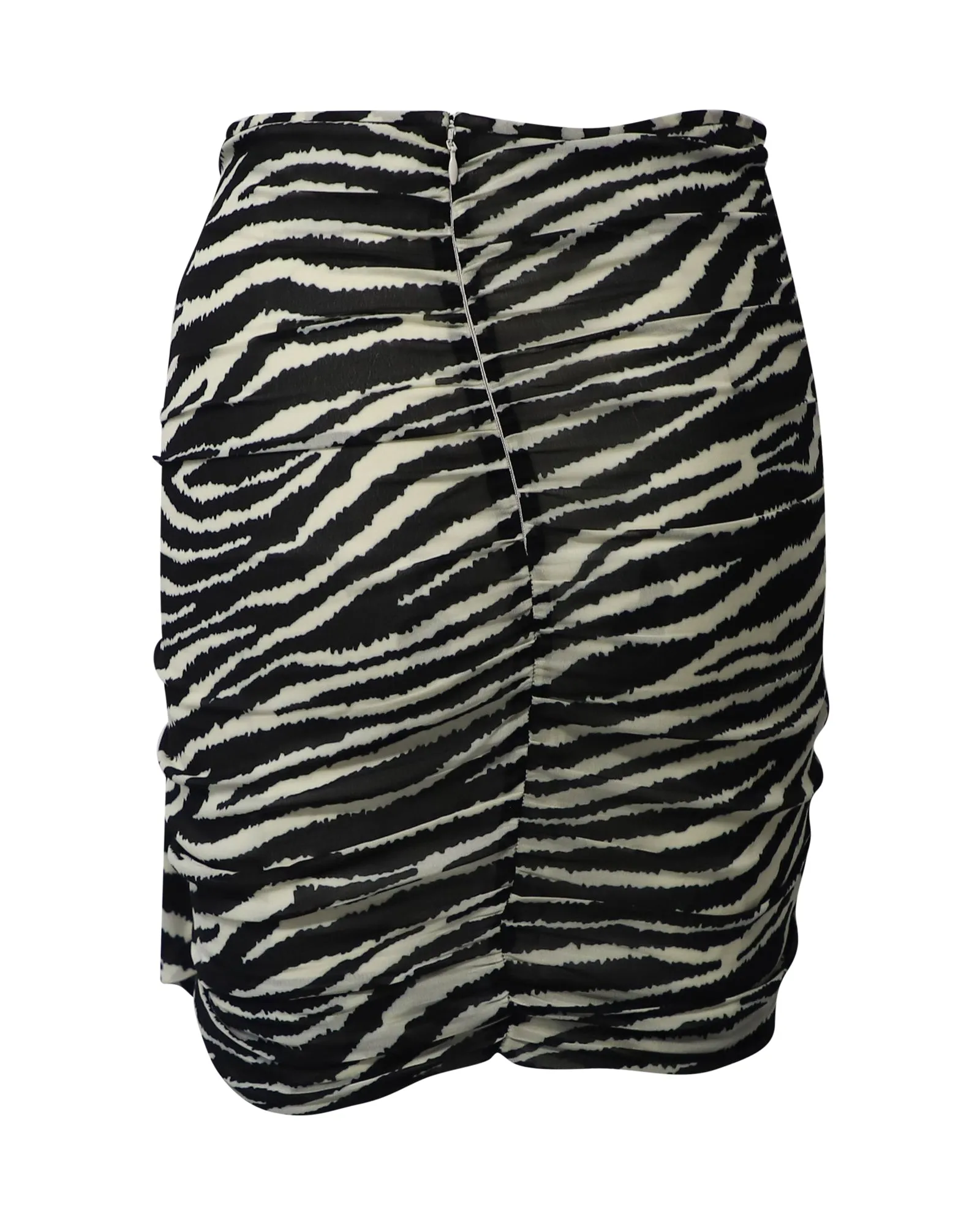 Isabel Marant Etoile Jerine Ruffled Zebra Print Skirt in Black Viscose