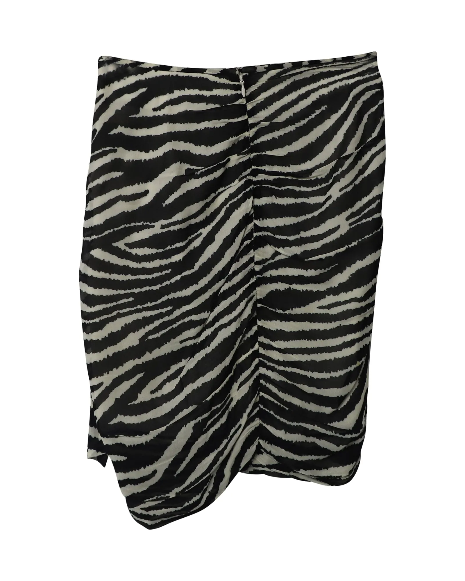 Isabel Marant Etoile Jerine Ruffled Zebra Print Skirt in Black Viscose