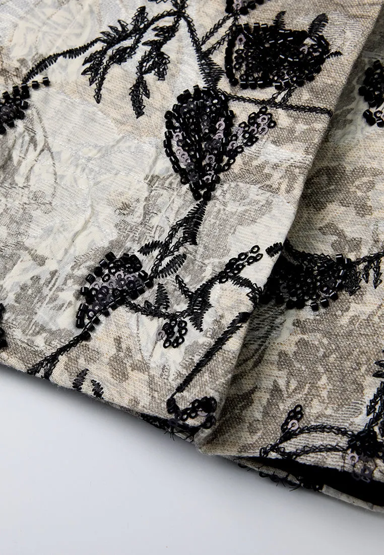 Jacquard Embroidery-&-sequin-detail Skirt