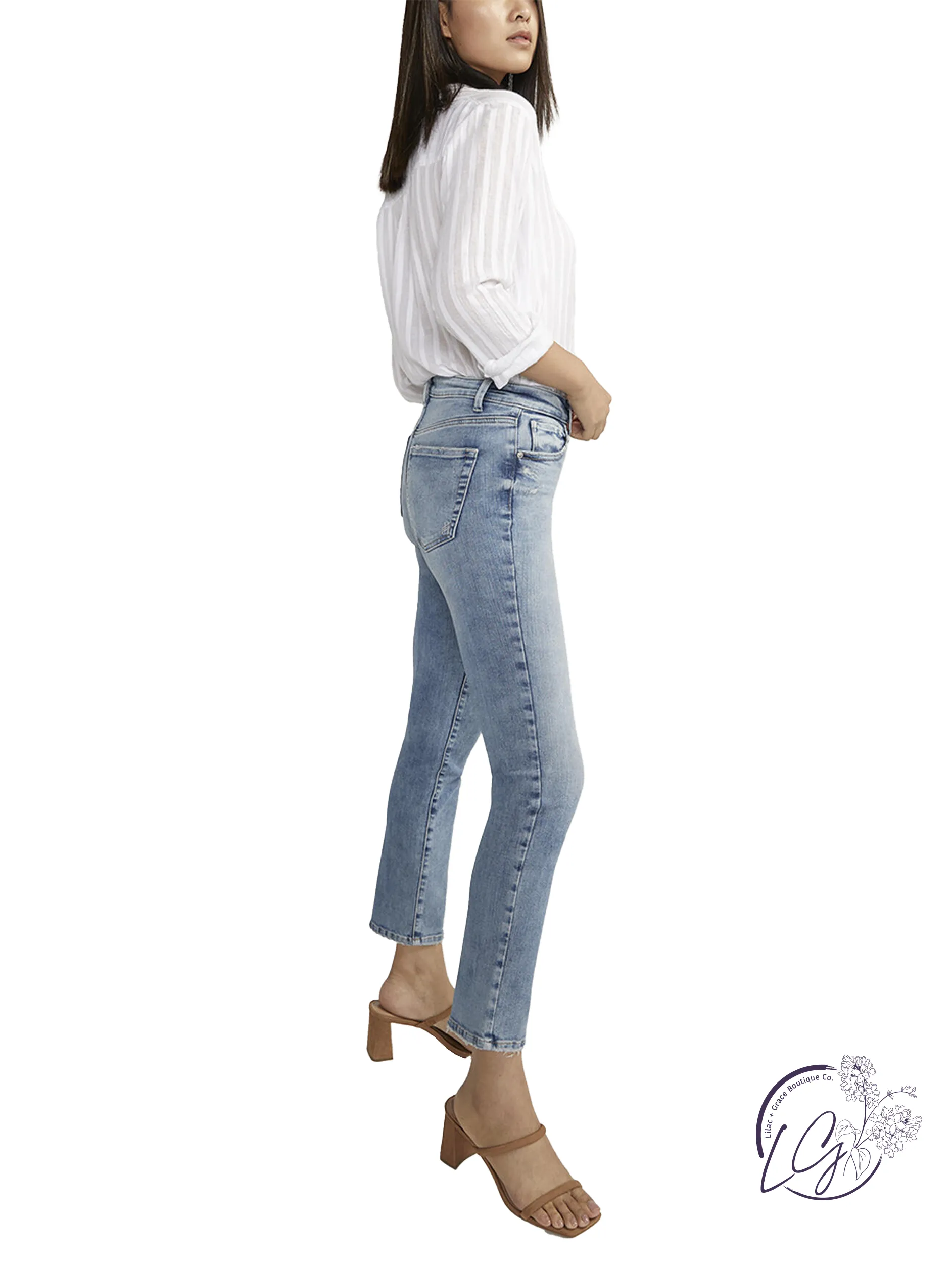 Jacqueline High Rise Straight Leg Jeans by Silver Jeans