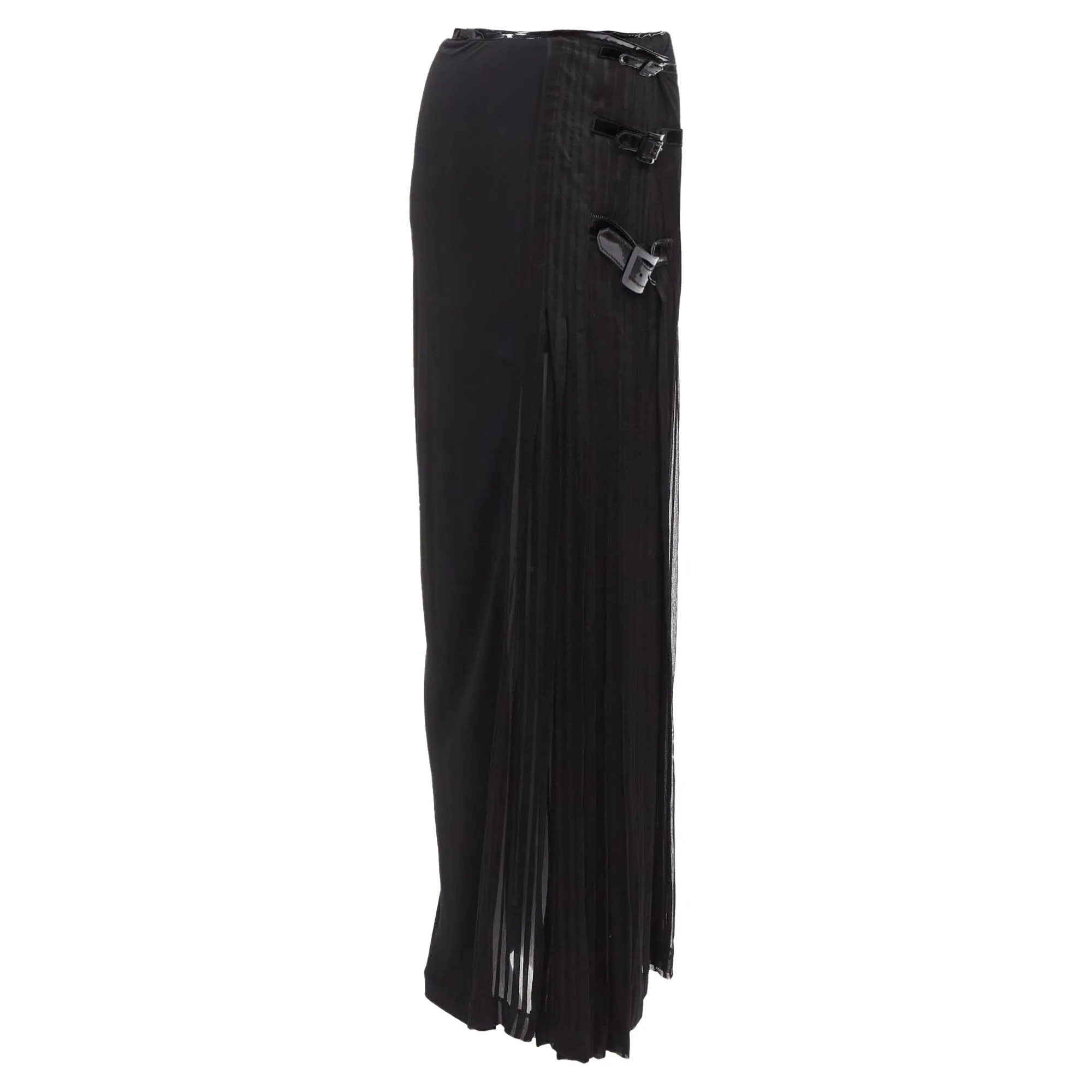 Jean Paul Gaultier Femme Bondage Buckle Detail Plisse Skirt