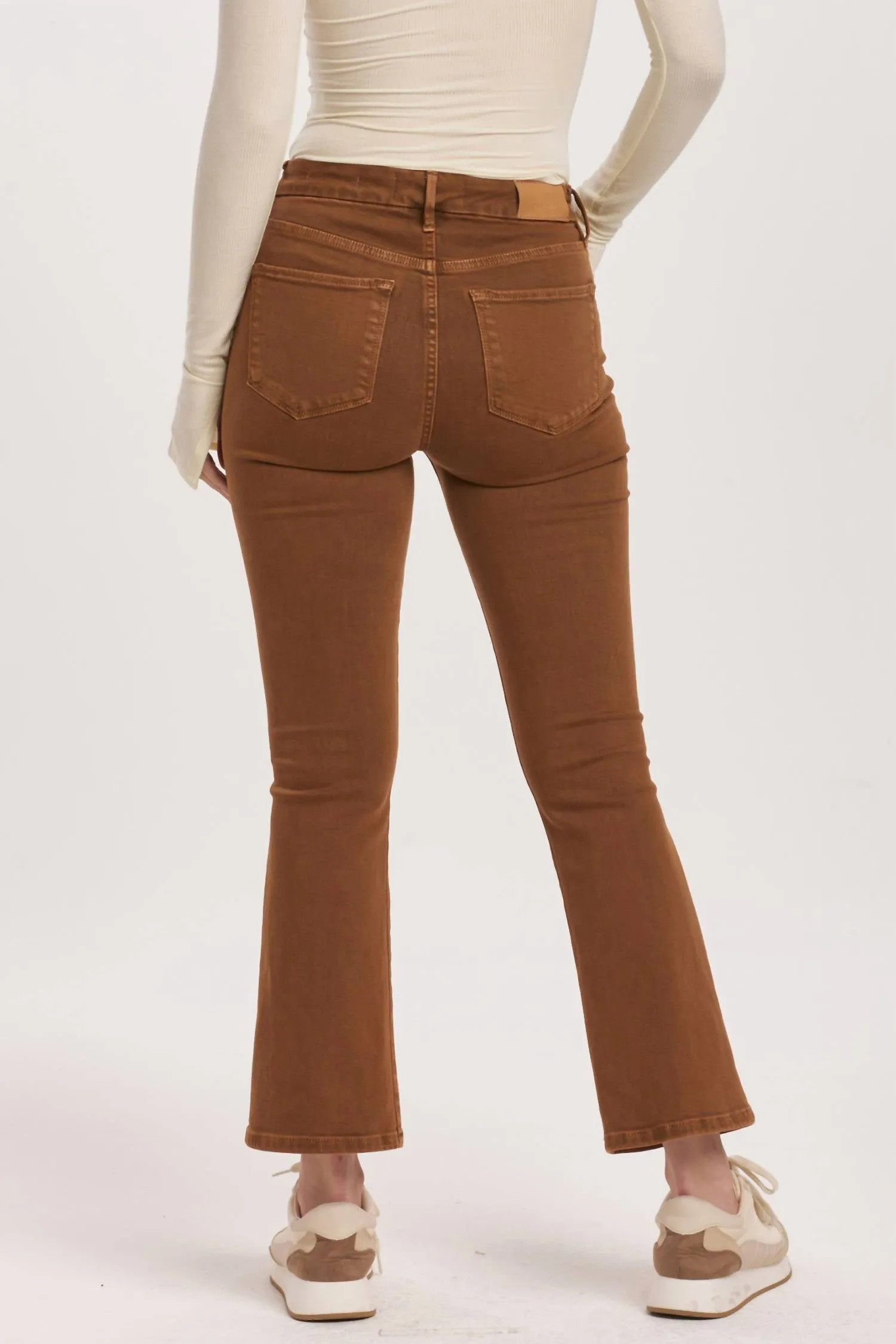 Jeanne Crop Flare In Burnt Sienna