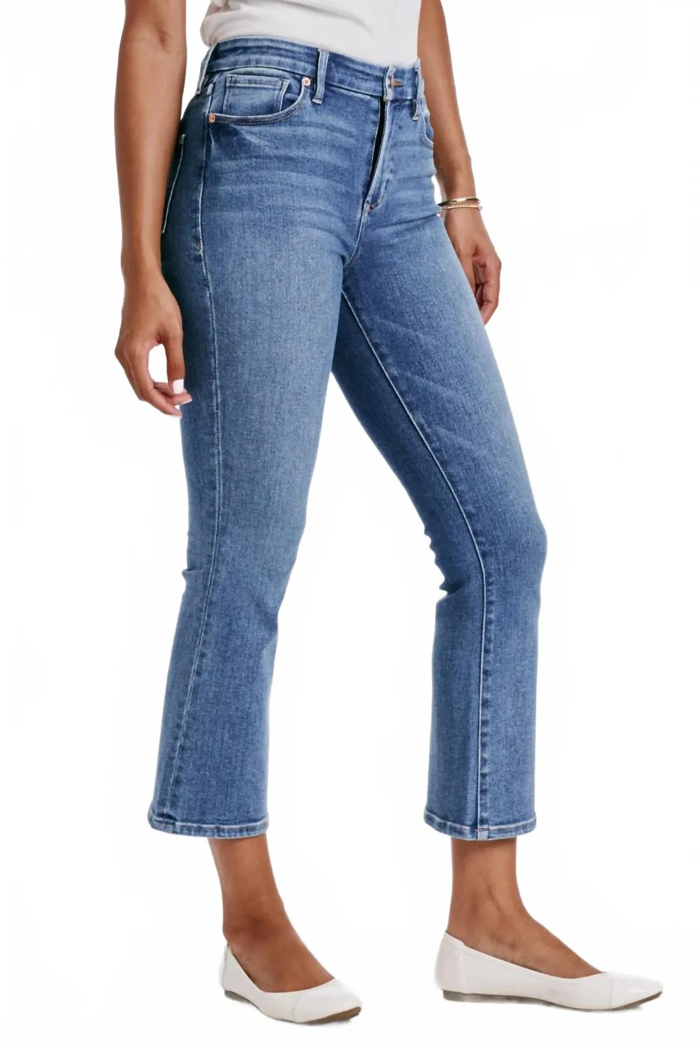 Jeanne Super High Rise Cropped Flare Jeans In Wexford