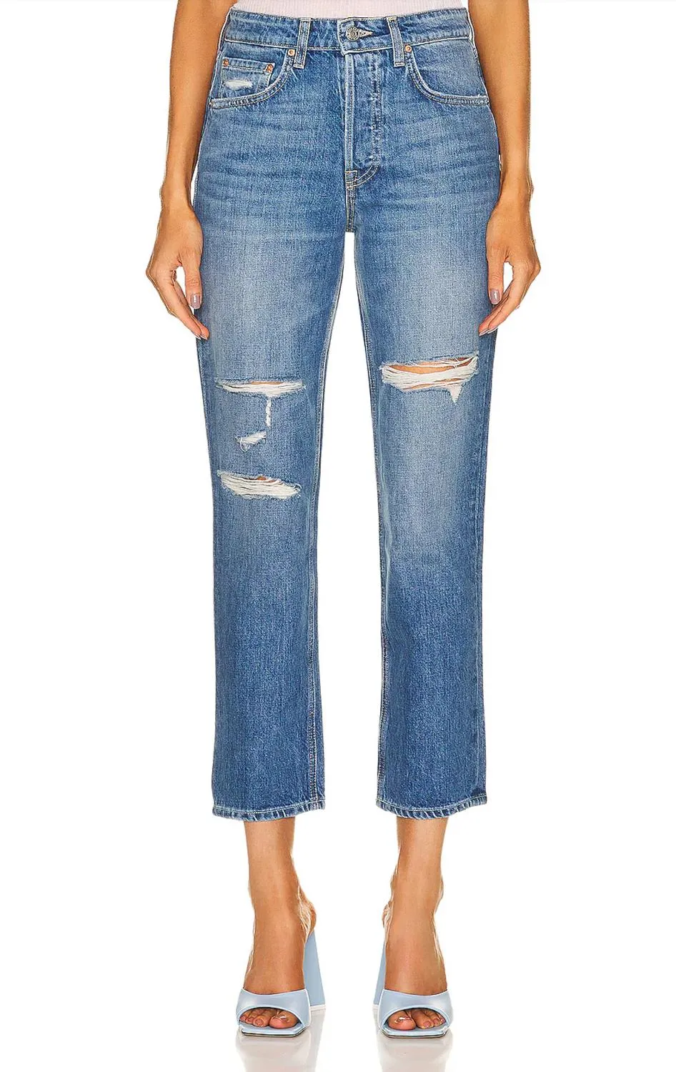 Karolina High-Waisted Straight Jeans In Sedona
