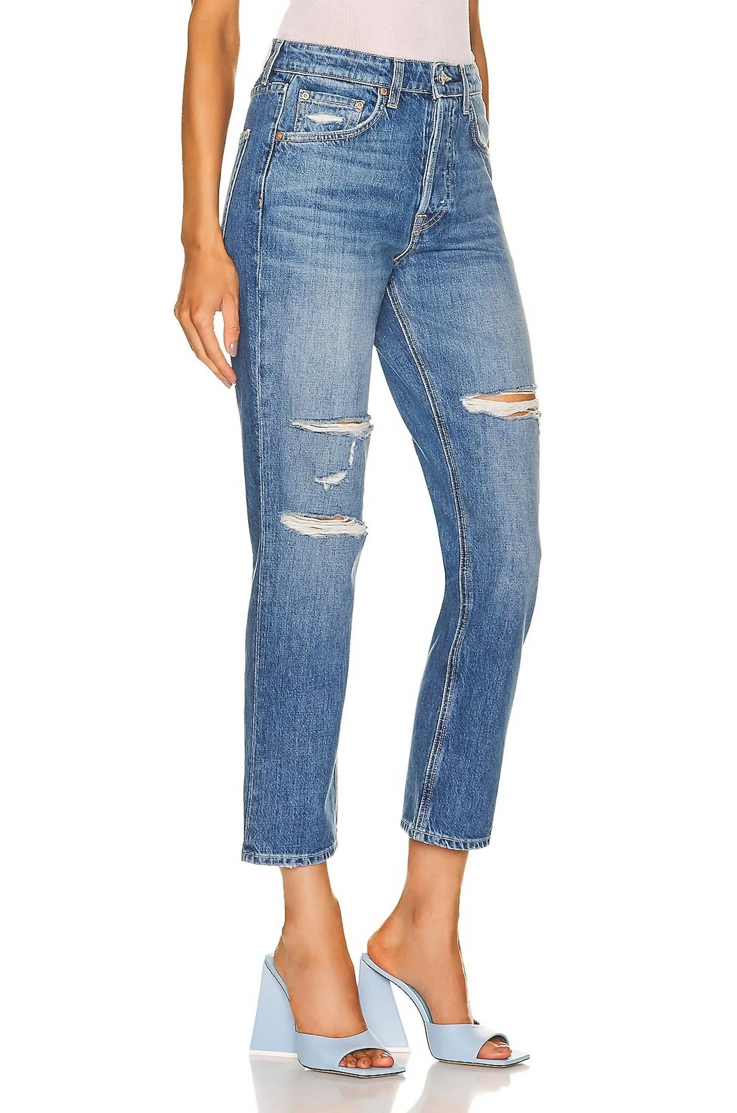 Karolina High-Waisted Straight Jeans In Sedona