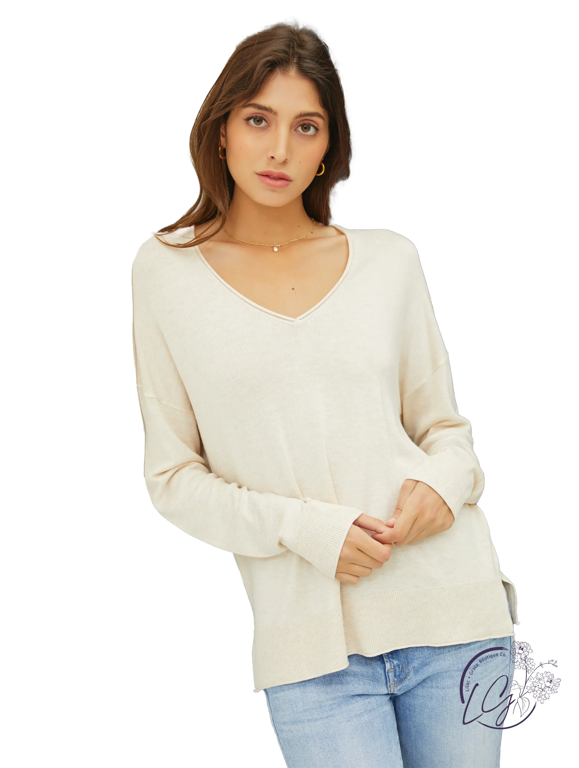 Keep Moving Forward V-Neck Sweater