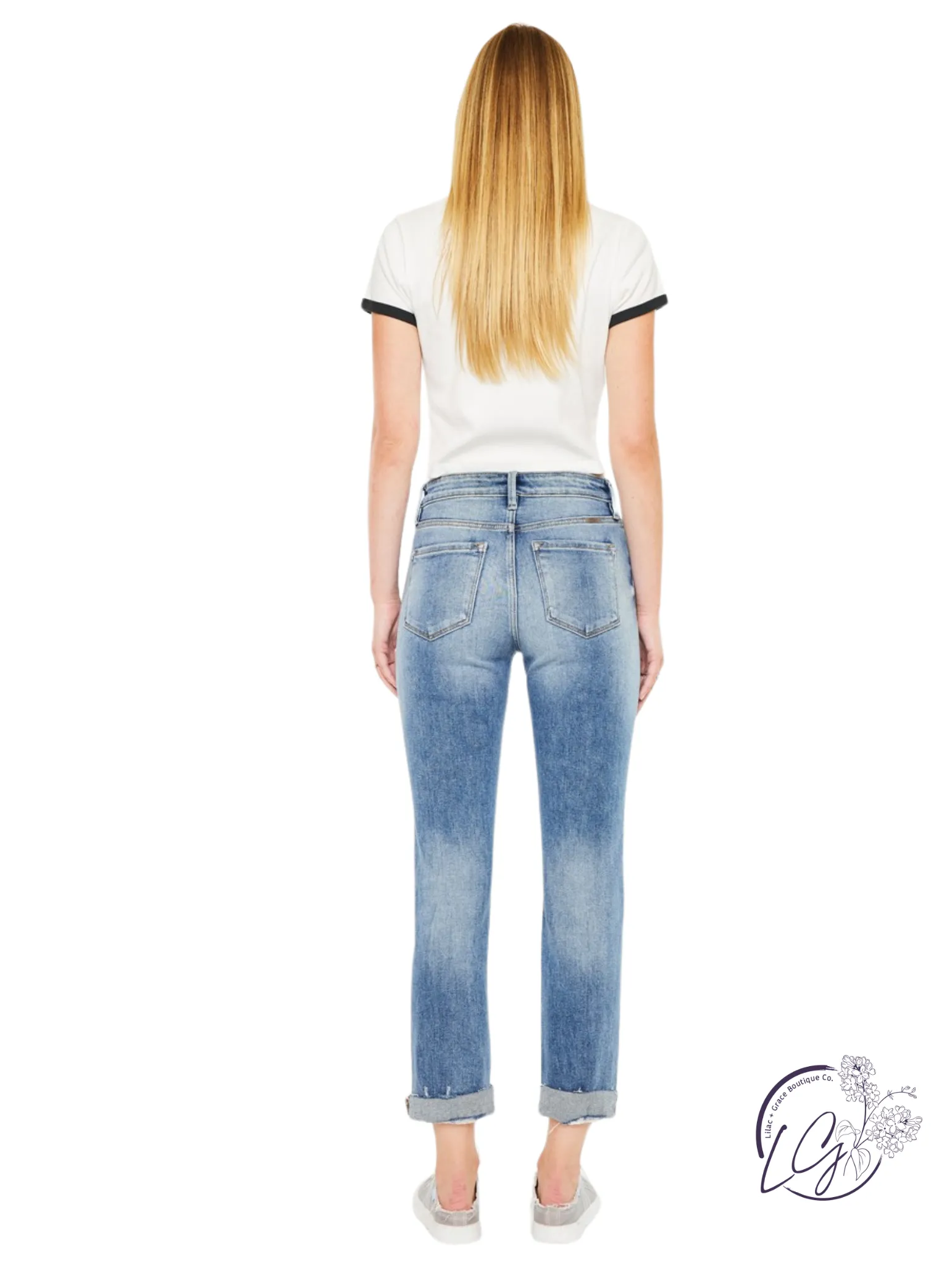 Lainey High Rise Cuffed Straight By Kan Can