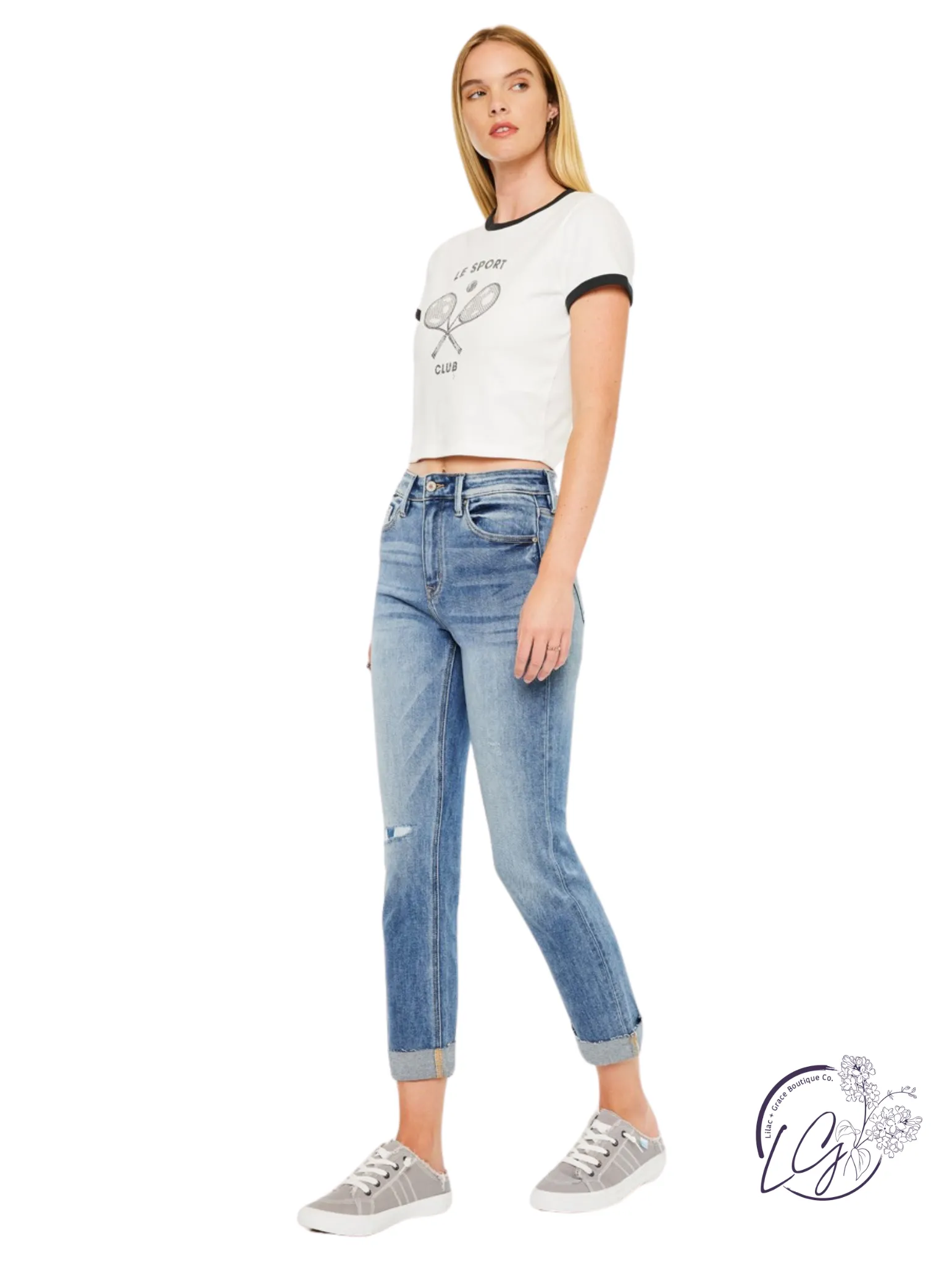 Lainey High Rise Cuffed Straight By Kan Can