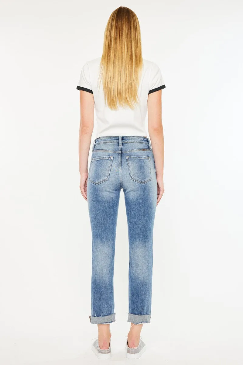 Lainey High Rise Cuffed Straight By Kan Can
