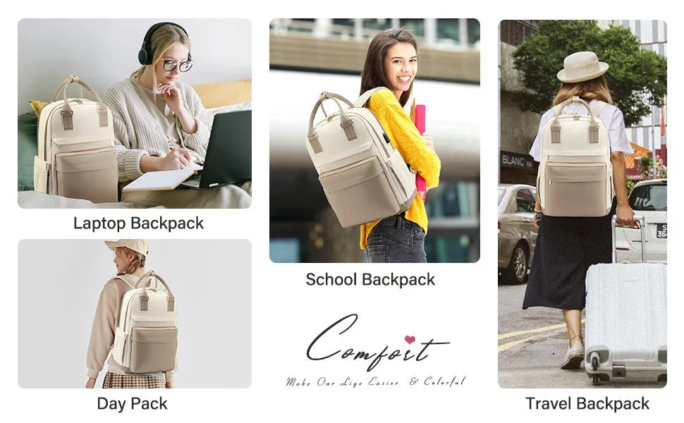 Laptop Backpack for Women ?C Stylish Waterproof Travel Bag with USB Port