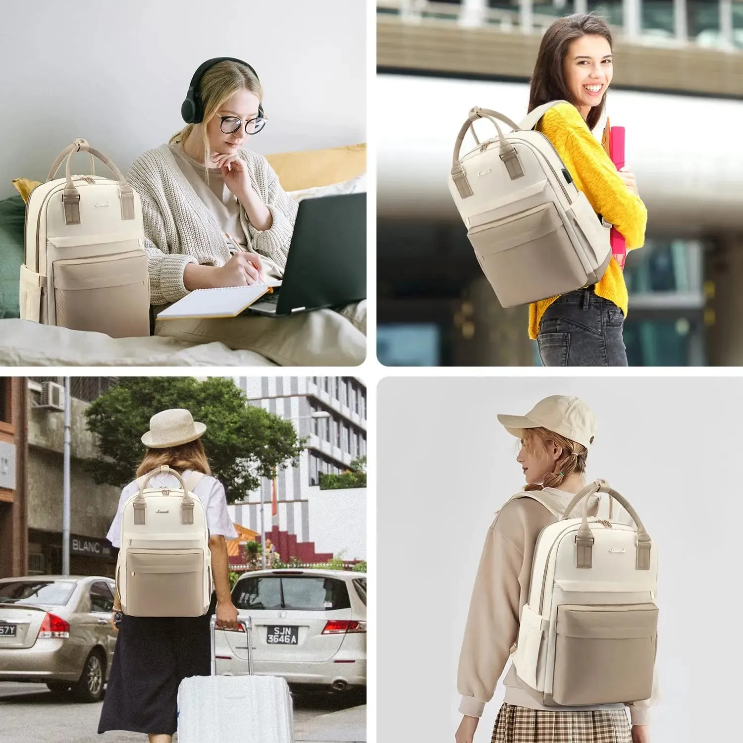 Laptop Backpack for Women ?C Stylish Waterproof Travel Bag with USB Port