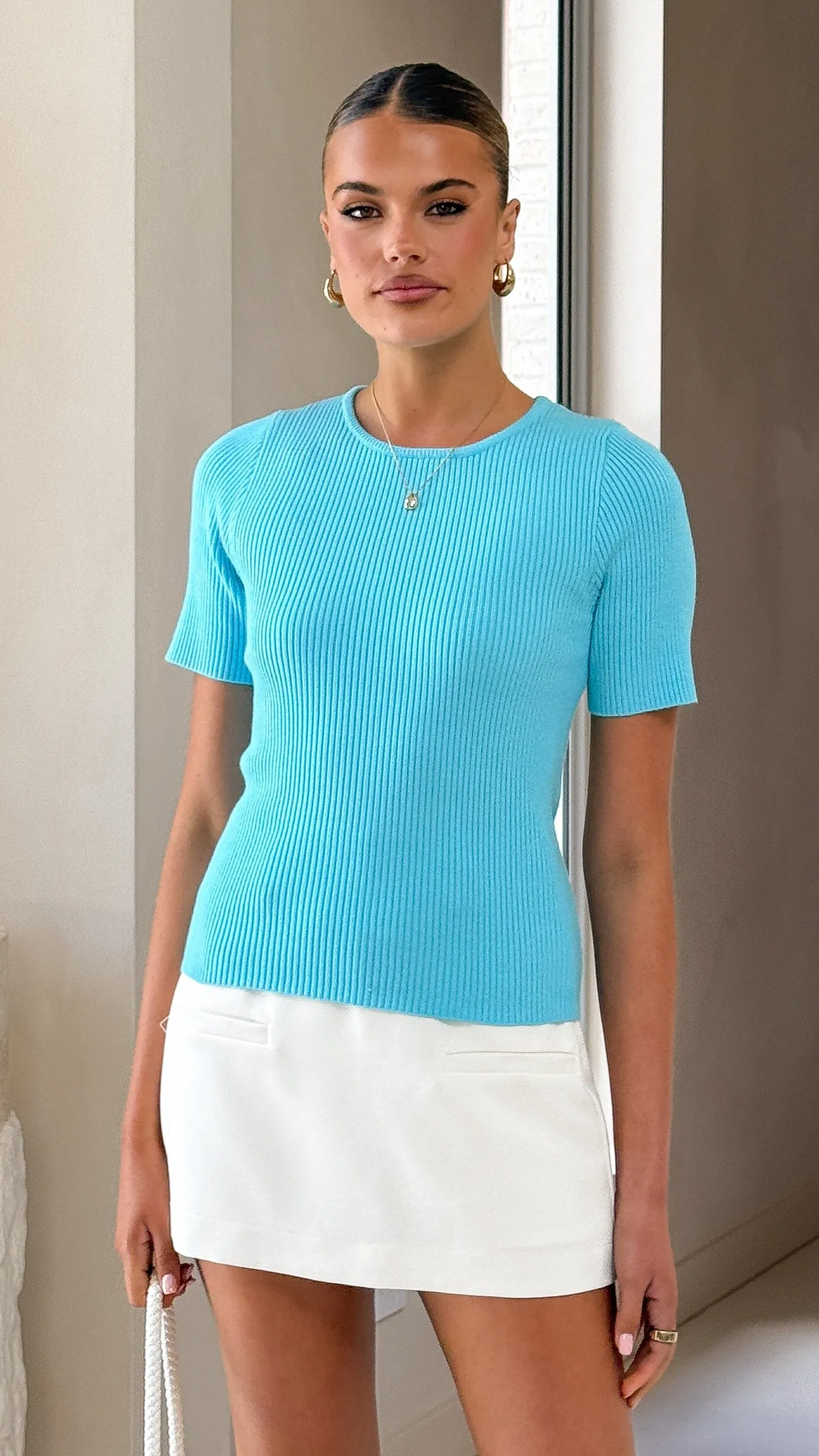 Laylin Ribbed Top - Blue