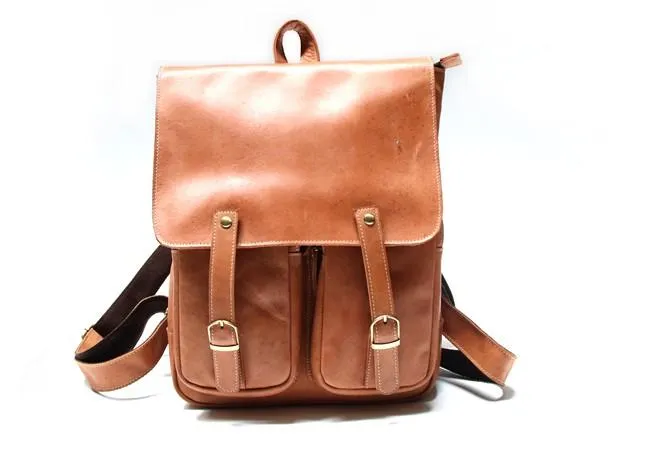 Leather Brown Mens Backpack Cool Travel Backpacks Laptop Backpack for men