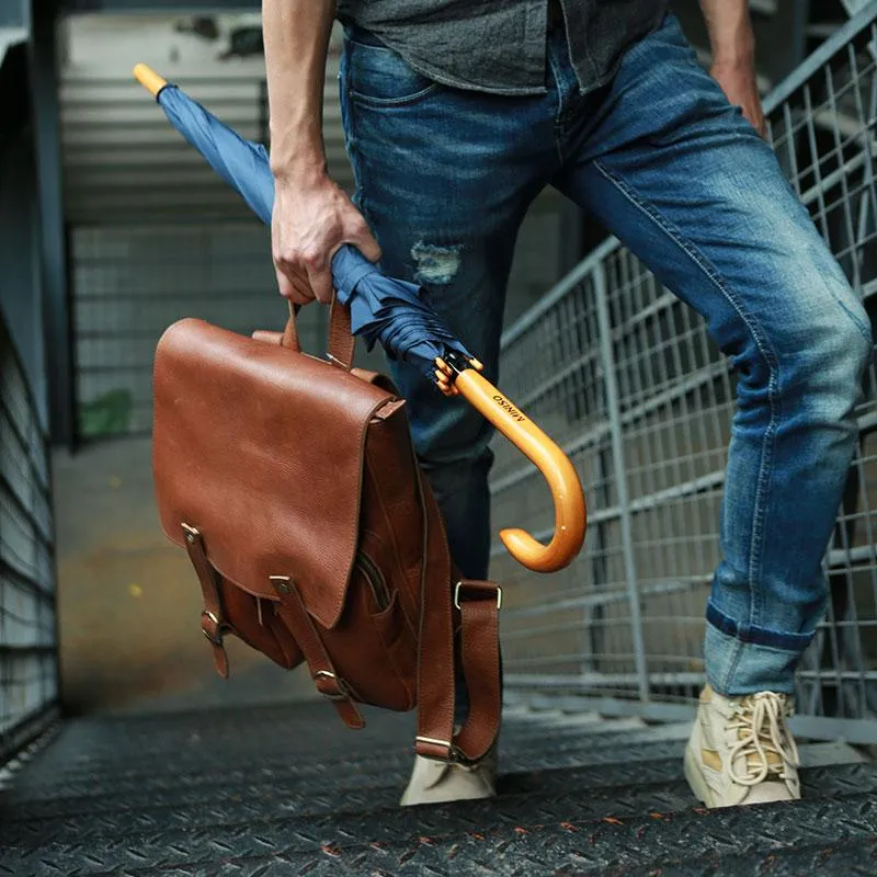 Leather Brown Mens Backpack Cool Travel Backpacks Laptop Backpack for men