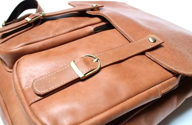 Leather Brown Mens Backpack Cool Travel Backpacks Laptop Backpack for men