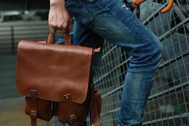 Leather Brown Mens Backpack Cool Travel Backpacks Laptop Backpack for men
