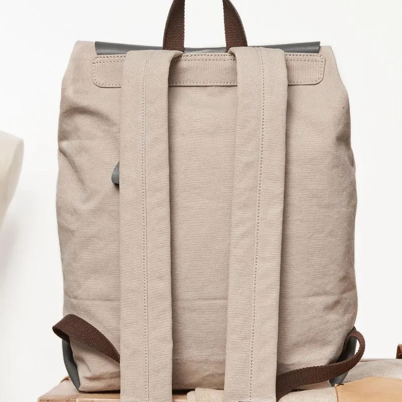 Leather Canvas Mens Cool Backpack Canvas Travel Bag Canvas School Bag for Men