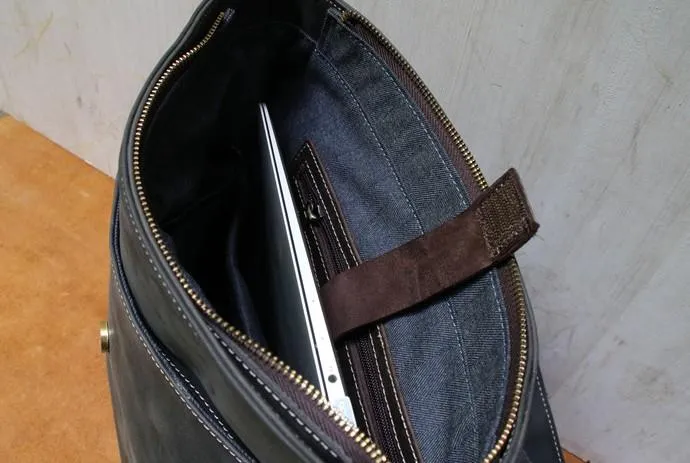 Leather Coffee Mens Backpack Cool Travel Backpacks Laptop Backpack for men
