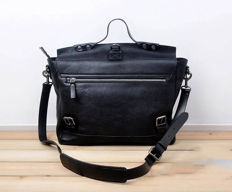 Leather men Black Briefcase Backpack Messenger Bag Shoulder bag