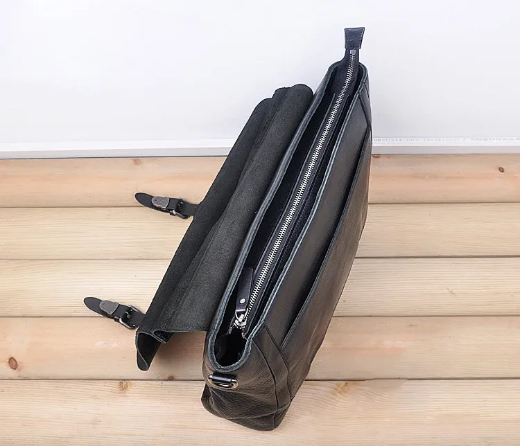 Leather men Black Briefcase Backpack Messenger Bag Shoulder bag