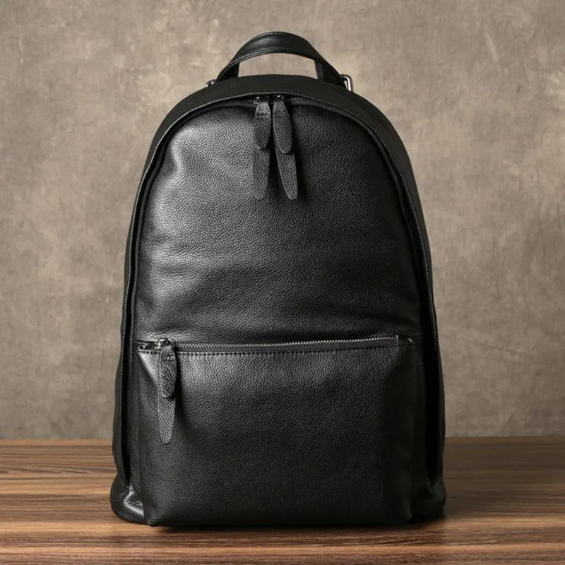 Leather Mens Backpacks Cool Large Black Travel Backpack Hiking Backpack for men