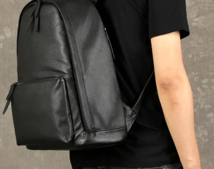 Leather Mens Backpacks Cool Large Black Travel Backpack Hiking Backpack for men