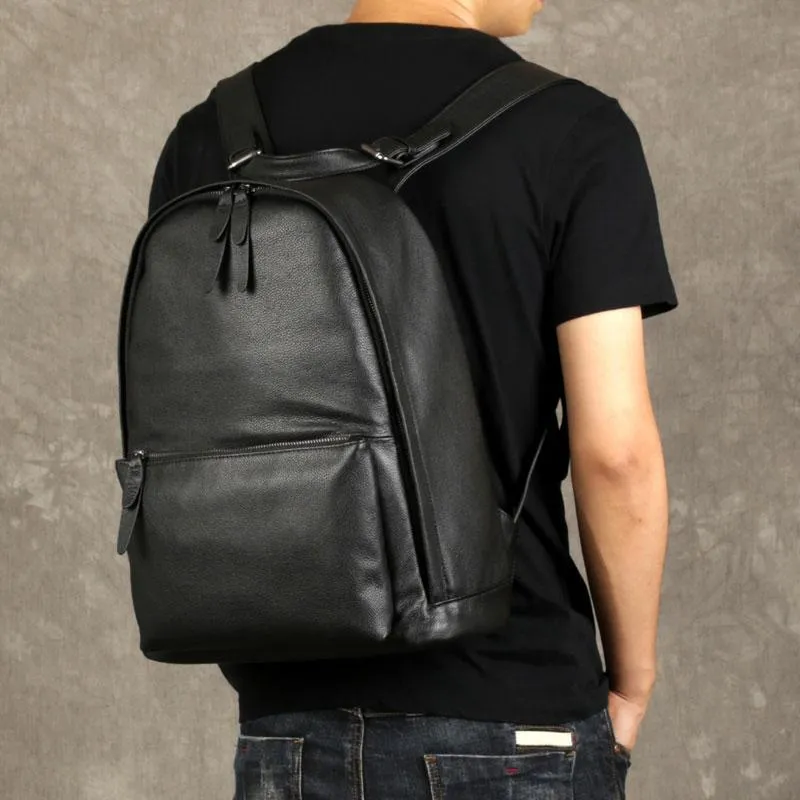 Leather Mens Backpacks Cool Large Black Travel Backpack Hiking Backpack for men