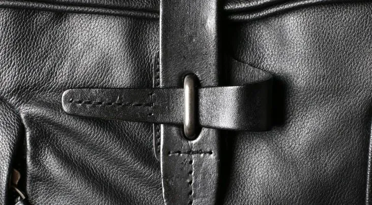 Leather Mens Black Cool Backpack Large Travel Bag School Bag for men