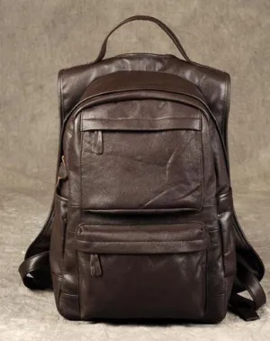 Leather Mens Cool Backpack Large Black Travel Backpack School Backpack for men
