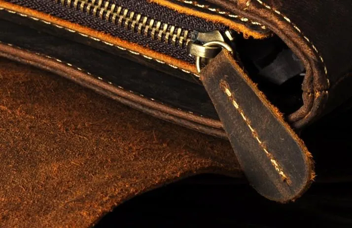 Leather Mens Cool Backpack Large Brown Travel Backpack School Backpack for men
