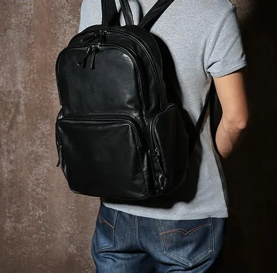 Leather Mens Cool Backpack Travel Backpack Hiking Backpack for Men