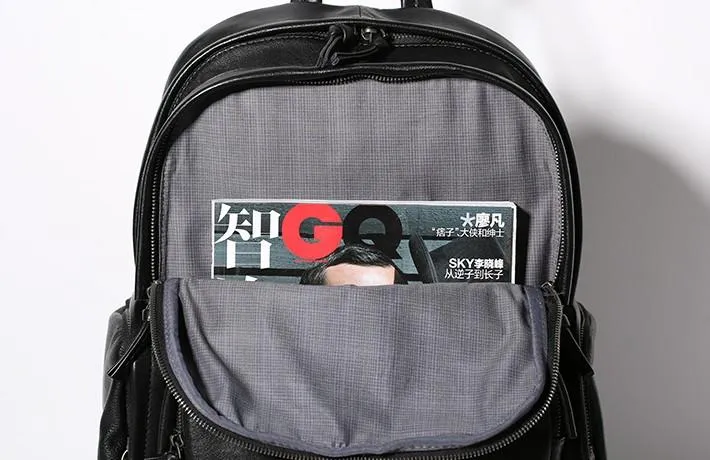 Leather Mens Cool Backpack Travel Backpack Hiking Backpack for Men