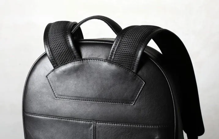 Leather Mens Large Cool Backpack Black Travel Backpack Hiking Backpack for men