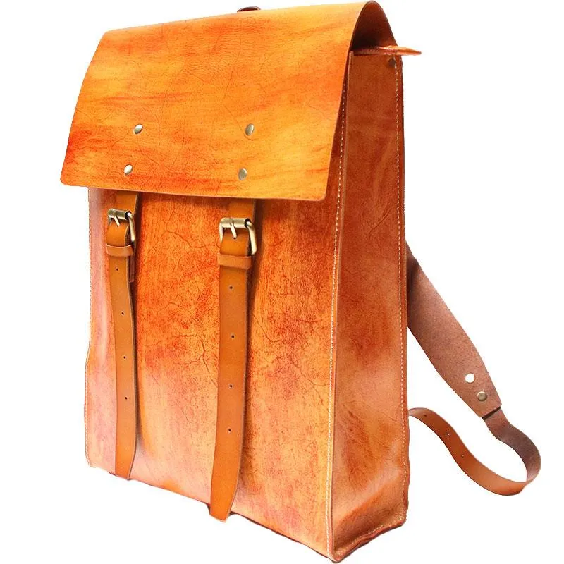 Leather Mens School Backpacks Travel Backpacks Laptop Backpack for men
