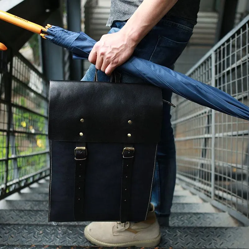 Leather Mens School Backpacks Travel Backpacks Laptop Backpack for men