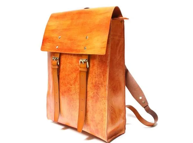 Leather Mens School Backpacks Travel Backpacks Laptop Backpack for men
