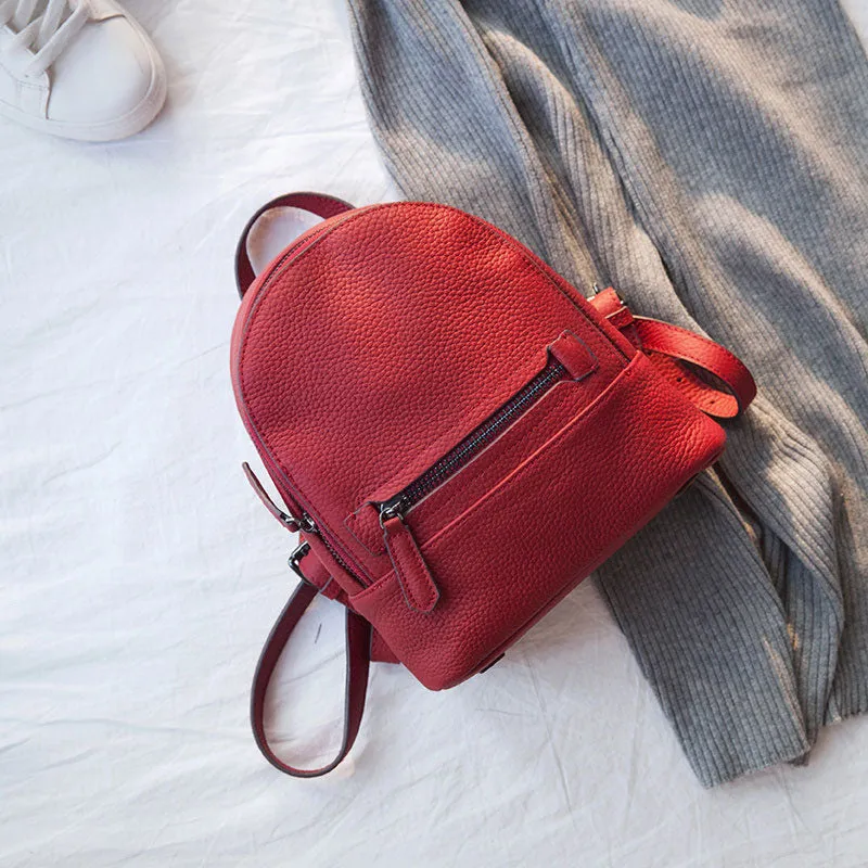 Leather Stylish Womens Small Backpack Mini Travel Backpack Purse for Women