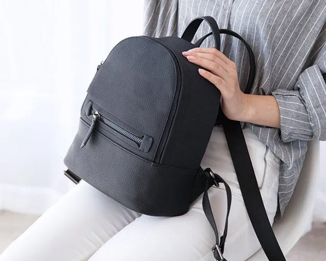 Leather Stylish Womens Small Backpack Mini Travel Backpack Purse for Women
