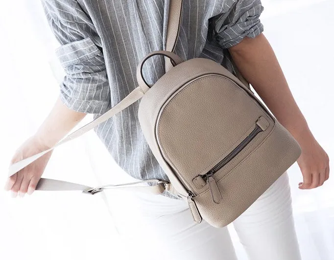 Leather Stylish Womens Small Backpack Mini Travel Backpack Purse for Women