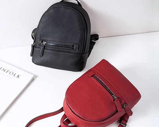 Leather Stylish Womens Small Backpack Mini Travel Backpack Purse for Women