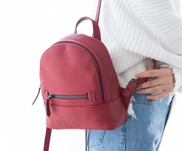 Leather Stylish Womens Small Backpack Mini Travel Backpack Purse for Women
