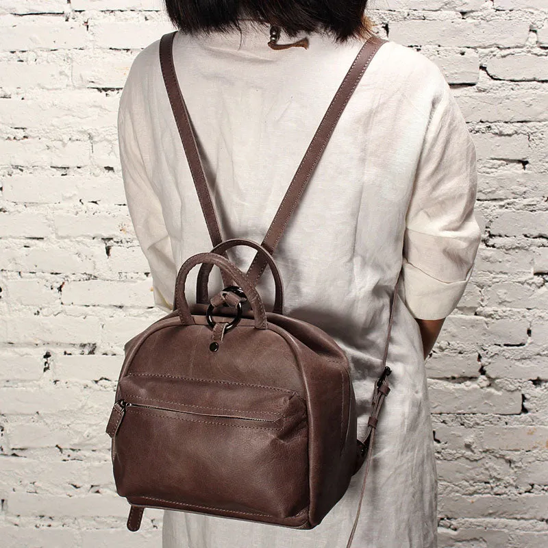 LEATHER WOMEN Backpack Purses Cute Vintage School Backpacks FOR WOMEN