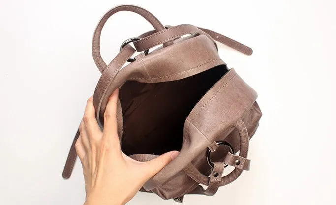 LEATHER WOMEN Backpack Purses Cute Vintage School Backpacks FOR WOMEN
