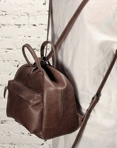 LEATHER WOMEN Backpack Purses Cute Vintage School Backpacks FOR WOMEN