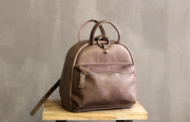 LEATHER WOMEN Backpack Purses Cute Vintage School Backpacks FOR WOMEN