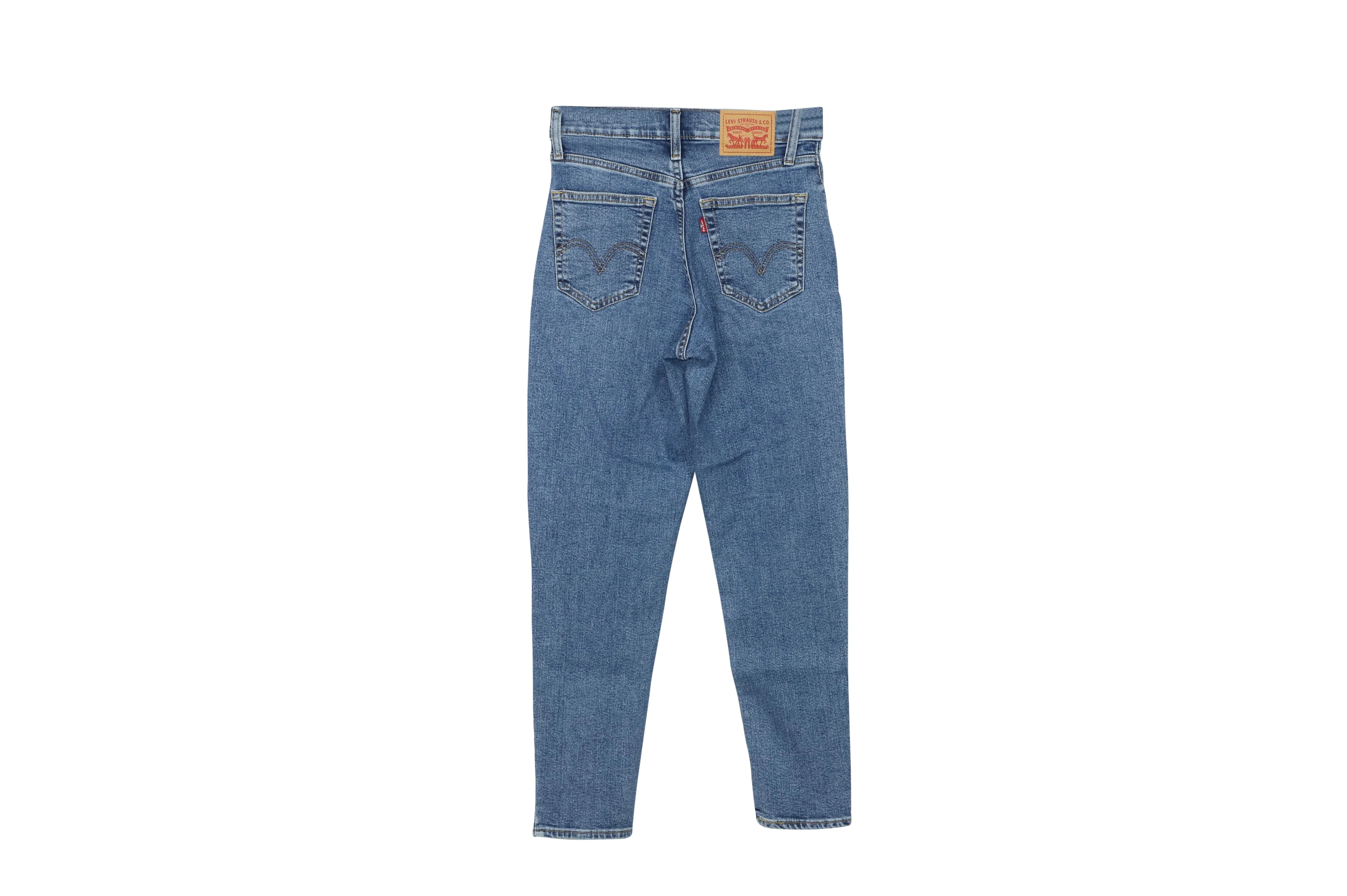 Levi's High Waisted Mom Jeans in Blue Cotton Denim