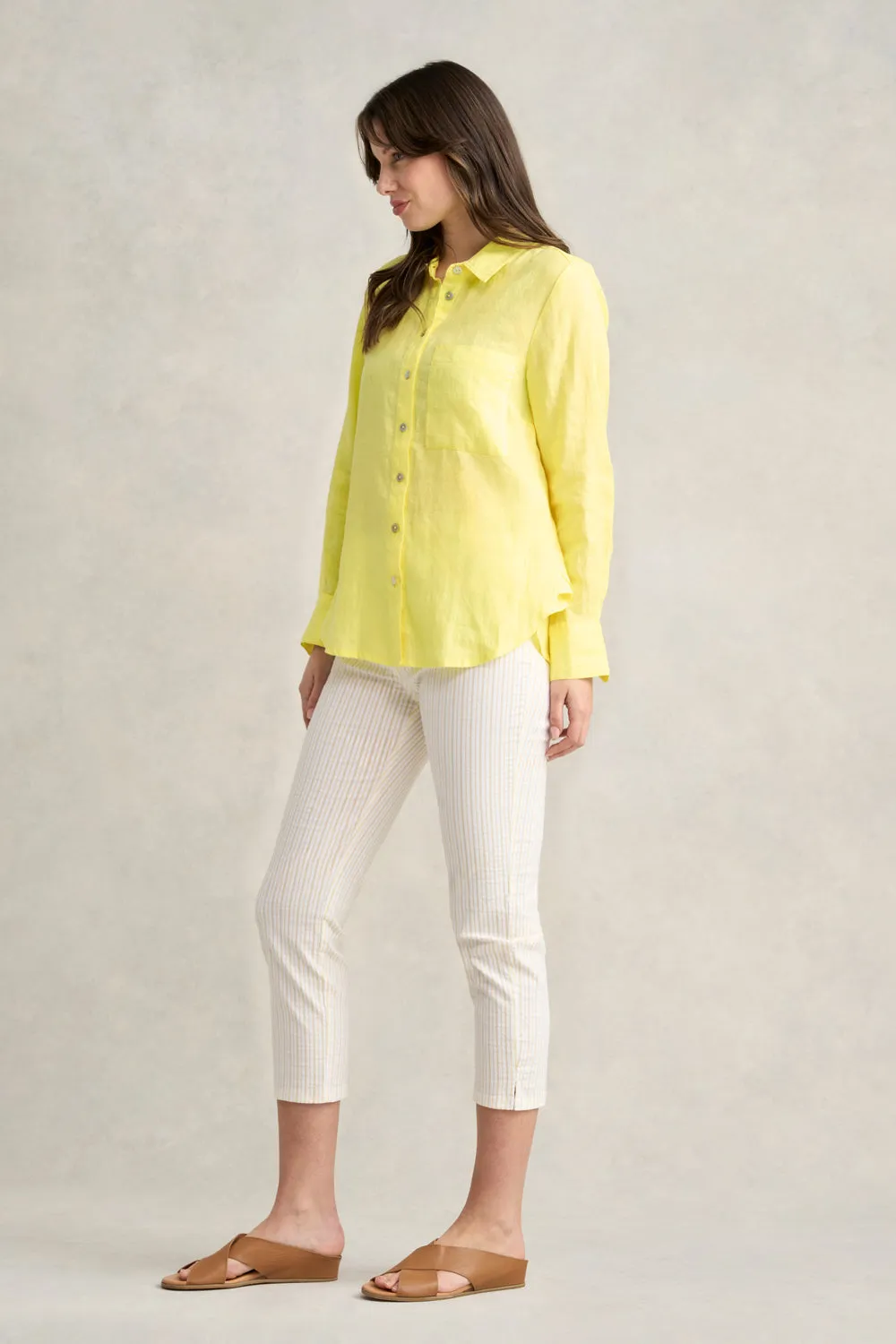 Lightweight French Linen Shirt - Lemon