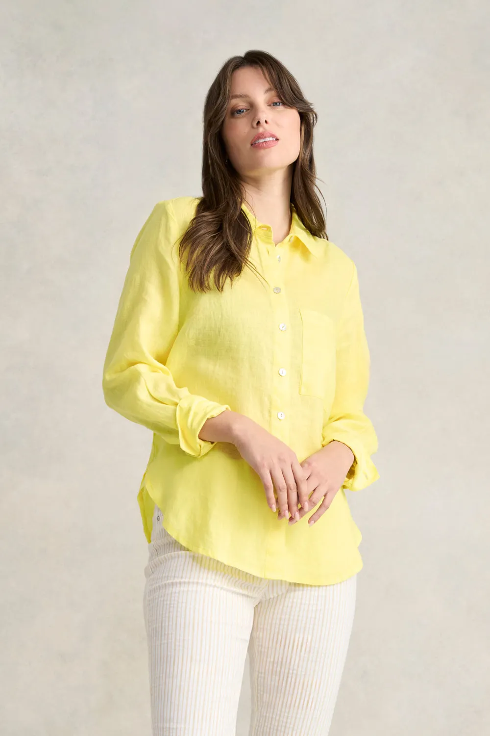 Lightweight French Linen Shirt - Lemon